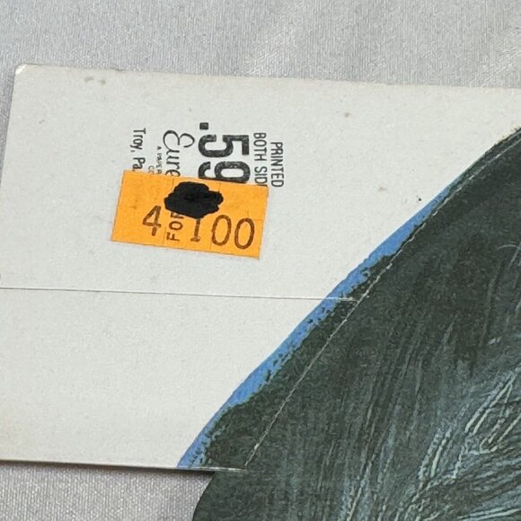 Vintage Black Cat on Tree Limb Bat Double Sided Halloween New Old Eureka 12x9 - Picture 2 of 2